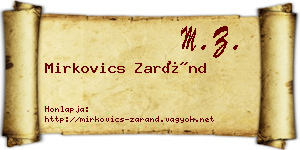 Mirkovics Zaránd névjegykártya